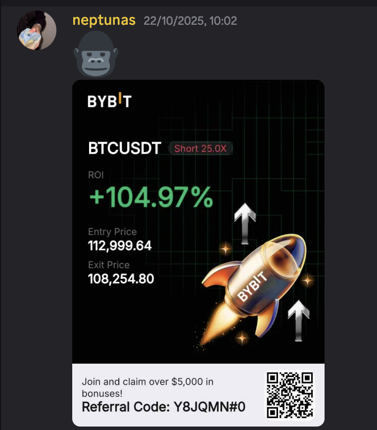 neptunas BTC trade +104.97%